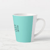 Moderne typografie naam blauw groen latte mok (Rechts)