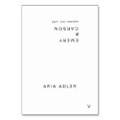 Moderne Typografie Naam Vegan Wedding Place Cards Kaart (Voorkant)