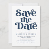 Moderne typografie Navy Save The Date (Voorkant)