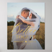 Moderne typografie noemt trouwfoto goud folie afdrukken (Voorkant)