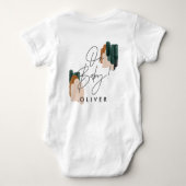 Moderne typografie Oh baby shower cadeau Baby B Romper (Achterkant)