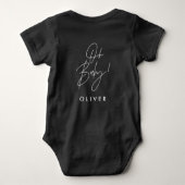 Moderne typografie Oh baby shower cadeau Baby B Romper (Achterkant)