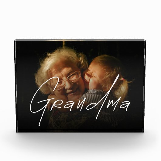 Moderne typografie oma cadeau met foto (Voorkant)
