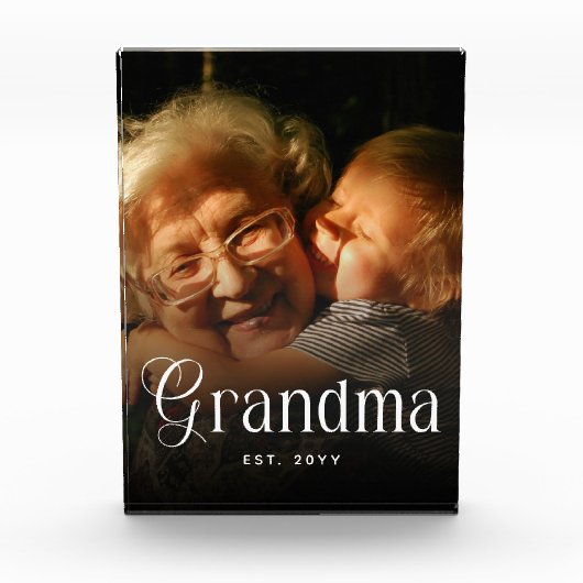 Moderne typografie oma cadeau met foto (Voorkant)