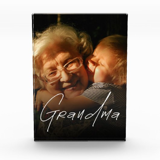 Moderne typografie oma cadeau met foto (Voorkant)