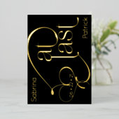 Moderne typografie op LAATST sparen de Datum Folie Uitnodiging (Staand Voorkant)