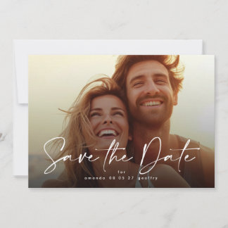 Moderne Typografie Overlay Foto Save The Date