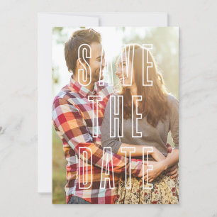 Moderne Typografie Overlay Foto Sla de datum op Save The Date