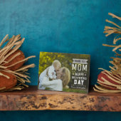 Moderne Typografie Overlay Happy Moederdag Photo Fotoplaat (Zijkant)