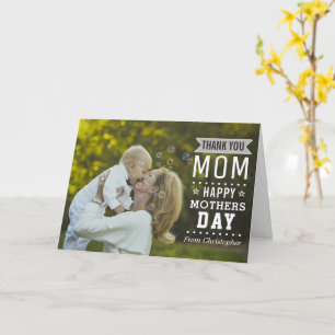 Moderne Typografie Overlay Happy Moederdag Photo Kaart