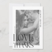 Moderne Typografie Overlay Tekst en Foto | Bruilof Bedankkaart (Voorkant)