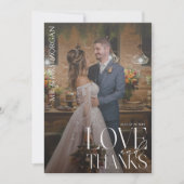 Moderne Typografie Overlay Tekst en Foto | Bruilof Bedankkaart (Voorkant)