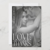 Moderne typografie-overlaytekst en foto | Trouwen Bedankkaart (Voorkant)