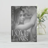 Moderne typografie-overlaytekst en foto | Trouwen Bedankkaart (Staand voorkant)