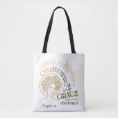 Moderne Typografie Overlopend Grace Bloemen Haar Tote Bag (Voorkant)