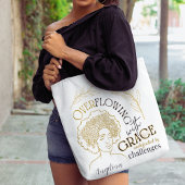 Moderne Typografie Overlopend Grace Bloemen Haar Tote Bag