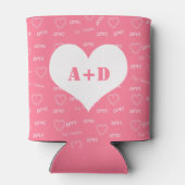 Moderne typografie paar monogram initialen liefde blikjeskoeler (Achterkant)