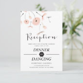 Moderne typografie Paardenbloem Trouwontvangstkaar Kaart (Staand voorkant)