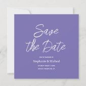 Moderne typografie - Paarse Perinwinkle Save The Date (Voorkant)