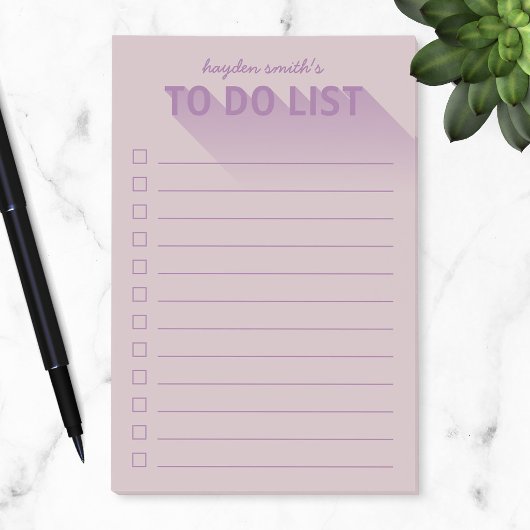 Moderne typografie paarse takenlijst post-it® notes