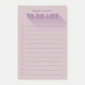 Moderne typografie paarse takenlijst post-it® notes (Voorkant)