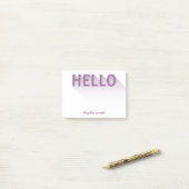 Moderne Typografie Paarsste Hallo Post-it® Notes (Op bureau)
