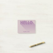 Moderne Typografie Paarsste Hallo Post-it® Notes (Op bureau)