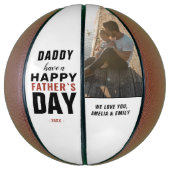 Moderne typografie Papa Gelukkige Vaderdag foto Basketbal (Verticaal)