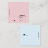 Moderne Typografie Pastel Square Visitekaartje (Voorkant / Achterkant)