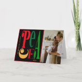 Moderne typografie PEACE Fotovakantie Feestdagen Kaart (Voorkant)