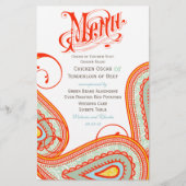 Moderne  Typografie Persimmon Wedding Menu (Voorkant)