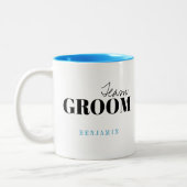 Moderne Typografie Persoonlijke Team Groom Mok (Links)