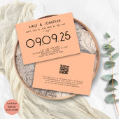 Moderne Typografie Perzik Bruiloft Kaart