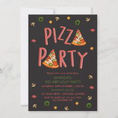 Moderne Typografie Pizza Slices Kids Verjaardagsfe Kaart (Voorkant)