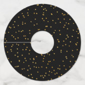 Moderne Typografie Pop Fizz Clink Oudejaarsavond W Wijnglaslabel (Achterkant)