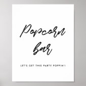 Moderne typografie Popcorn bar bruiloft bord Poster (Voorkant)