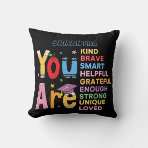 Moderne Typografie Positieve Affirmaties Naam Kussen