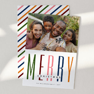 Moderne typografie 'PRETTIG' kerstfoto Feestdagenkaart