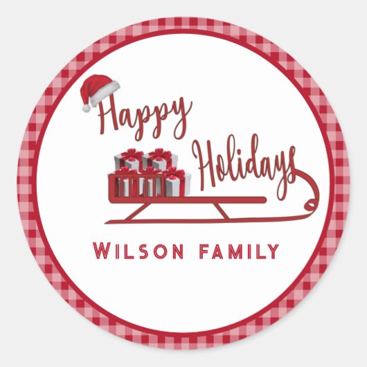 Moderne typografie Prettige feestdagen Ronde Sticker (Voorkant)
