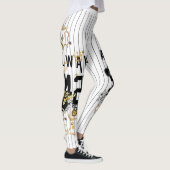 Moderne typografie print leggings met zwarte stree (Rechts)
