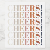 Moderne Typografie Proost Wijn Etiket (Enkel label)