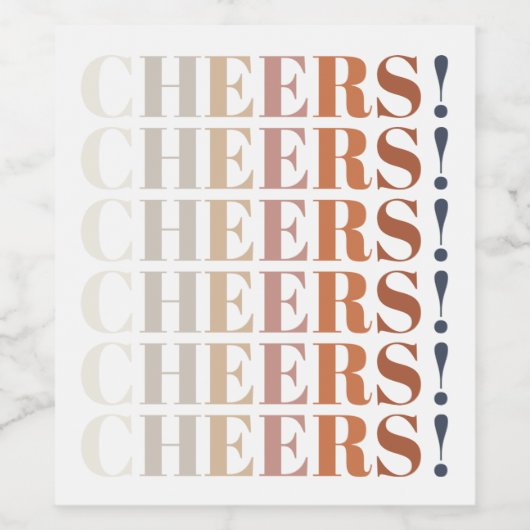 Moderne Typografie Proost Wijn Etiket (Enkel label)