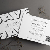 Moderne typografie QR CODE bruiloft Save The Date