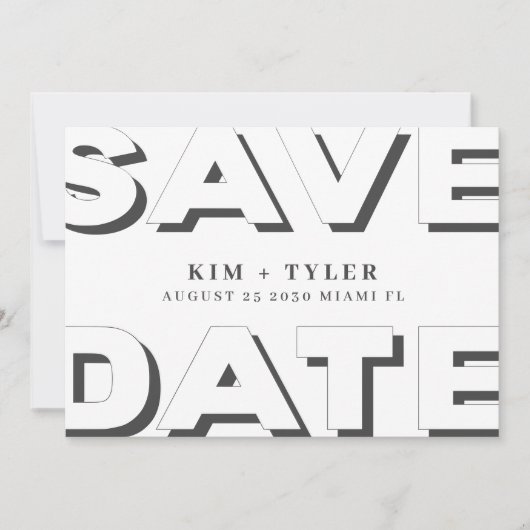 Moderne typografie QR CODE bruiloft Save The Date (Voorkant)
