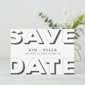 Moderne typografie QR CODE bruiloft Save The Date (Staand voorkant)