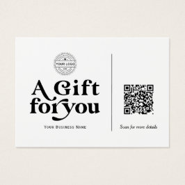 Moderne Typografie QR-code Cadeaubon Visitekaartje