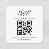 Moderne typografie QR code RSVP respons Informatiekaartje (Voorkant)