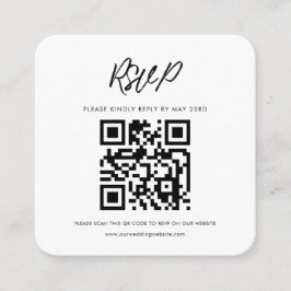 Moderne typografie QR code RSVP respons Informatiekaartje