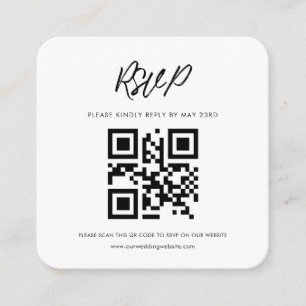 Moderne typografie QR code RSVP respons Informatiekaartje