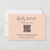 Moderne Typografie QR Code Sunset Gold Wedding RSVP Kaartje (Voorkant)